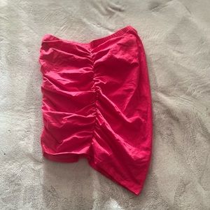 Pink Fitted Scrunched Skirt